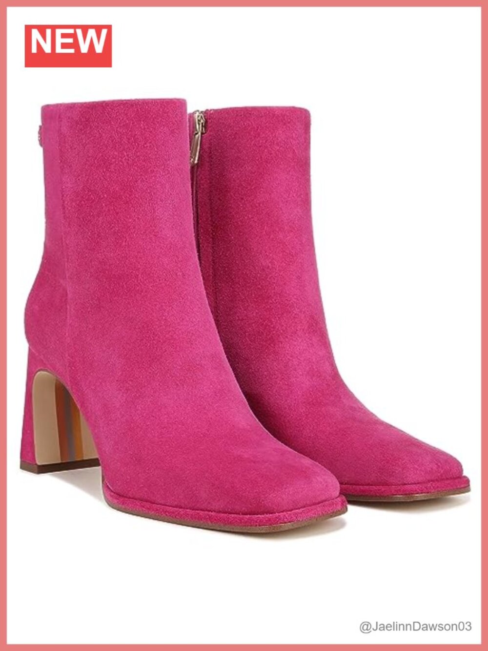 Sam Edelman Irie Ankle Booties Square Toe Block Heel Leather Zip